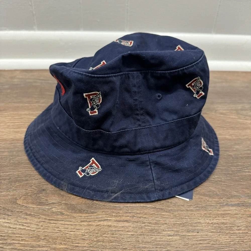 POLO RALPH LAUREN Men's Pony All Over P Wing Winged Foot Bucket Hat Cap Lid NAVY